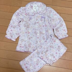 新品★サンリオ★ふんわりねころん★かわいいキルトパジャマ★120★ピンクパープル★女の子キッズ小学生幼稚園保育園キルティング