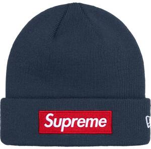 【新品未着用】Supreme New Era Box Logo Beanie Navy 24FW 国内正規品付属品完備 ニット帽子ビーニーボックスロゴboxlogonorthfacenike