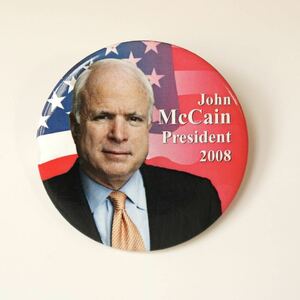 缶バッジ John McCain マケイン米国大統領選候補　2008年　McCain Button
