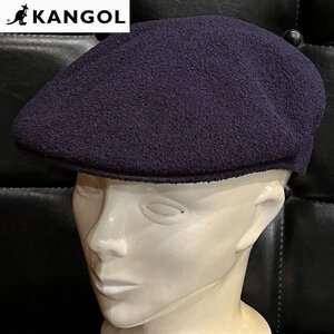 美品 KANGOL ハンチング BERMUDA 504 紺 M カンゴール K3075ST