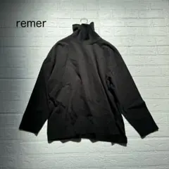 remer リメール ハイネック スウェット トレーナー オーバーサイズ 黒 M