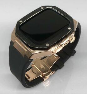 Newrbr★アップルウォッチバンド ラバーベルト カバー　Apple Watch ケース　44mm 45mm