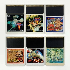 PCE PC原人/R-TYPE/ファイナルソルジャー他 PCエンジンソフト Huカード まとめ売り 6枚セット＊簡易検査品