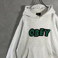 OBEY パーカー　ビッグロゴ　立体ロゴ　ゆるだぼ　裏起毛　シンプル　IW19