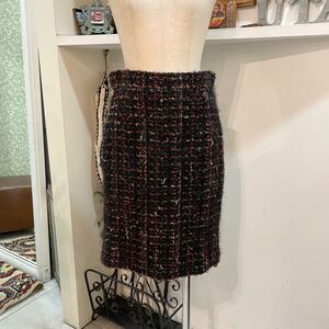 CHANEL/tweed skirt/black/ladies/シャネル/ツイードスカート/ブラック/レディース