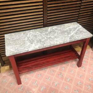 昭和レトロ 大理石 ミニ テーブル 木製