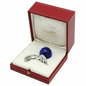 ★C2784 良好 カルティエ SV925×クリスタル パンサー パンテール ペーパーウェイト Cartier メンズ レディース★