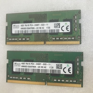 SK HYNIX 1Rx16 PC4-2400T 4GB 2枚組 1セット 8GB DDR4 ノート用メモリ 260ピン ECC無し PC4-19200 4GB 2枚 8GB DDR4 LAPTOP RAM