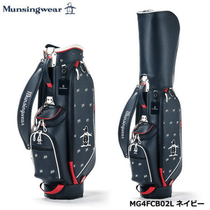 レディース マンシングウェア MG4FCB02L NV00(ネイビー) 8.5型 飛び柄 キャディバッグ ネイビー Munsingwear 30p 即納