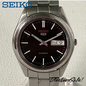 【可動品】SEIKO セイコー ５ 腕時計 7S26-0060 アンティーク 文字盤/ブラック AT 自動巻き