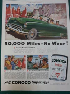 i即決【mid-century advertising/LIFE/POST/広告153】CONOCO/コノコ/モーターオイル/自動車/1950年/ミッドセンチュリー/アメリカン