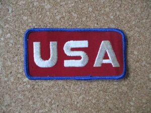 70s 米国アメリカUSAワッペン/ロゴLOGOビンテージPatch刺繍U.S.A.国旗PATCH米軍ミリタリー旅行スーベニアCAPアップリケUSA帽子用パッチ D15