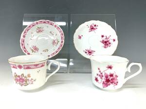 a197 Family China N.T JAPAN　カップ＆ソーサ― 2客 セット 昭和レトロ 花柄