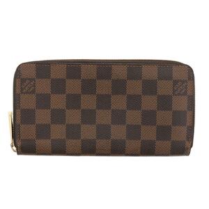 【中古】【RI】LOUIS VUITTON ルイヴィトン 財布 長財布(小銭入有) N60046 Brown/ブラウン DamierEbene Leather ジッピー・ウォレット