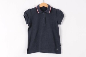 ジータ 半袖ポロシャツ パフスリーブ カットソー 女の子用 130サイズ 紺 キッズ 子供服 GITA