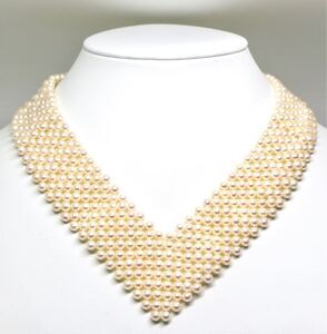 1円〜!!▲アコヤ本真珠ベビーパールネックレス▲J 約69.2g 約43.0cm 約4.0mm珠 パール pearl necklace jewelry DA0/DD0 C217