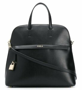 新品 FURLA フルラ★ パイパー ハンドバッグ ショルダー ブラック 黒レザー【送料無料】