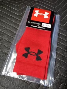 送料無料 新品未使用■UNDER ARMOUR■アンダーアーマー■BASKETBALL■インナーソックス 27cm～29cm LG■レッド バスケットボール 1295598