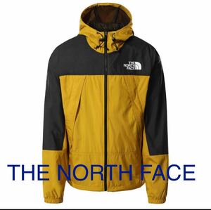 ■新品■THE NORTH FACE ／ザノースフェイス　W I ND JACKET フードジャケット 黒/ゴールドイエロー系　Mサイズ