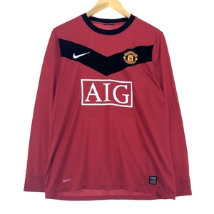 古着 ナイキ NIKE TEAM MANCHESTER UNITED FC マンチェスターユナイテッドFC 長袖 サッカーユニフォーム ゲームシャツ メンズM /eaa437752