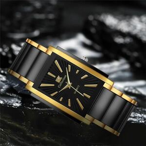 腕時計メンズステンレス鋼のメンズクォーツ時計,新しい高品質のスポーツ腕時計,長方形,カジュアル,スポーツ,2021 高級　大人気