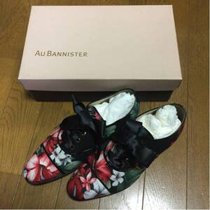 美品 アバハウス レースアップシューズ ABAHOUSE alfredoBANNISTER AU BANNISTER アルフレッドバニスター オゥバニスター 36 花柄