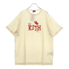 KITH (キス) 24SS Kith Cupid IV Tee フロントロゴプリント キューピッド 半袖Tシャツ アイボリー/レッド 24-071-060-0028