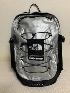 【中古美品】Supreme 18SS The North Face Metallic Borealis Backpack Silver　ノースフェイス リュック バッグ バックパック