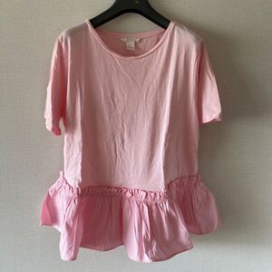 H&M◇フリルTシャツ◇ピンク◇M