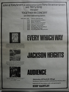 CHARISMA RECORDS◎BRIAN DAVISON／JACKSON HEIGHTS／AUDIENCE◎稀少!! 合同コンサート広告◎MELODY MAKER 原紙[1971年]