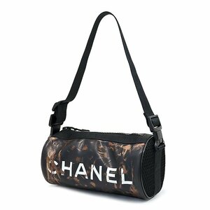 【ワンショルダーバッグ】シャネル(CHANEL) ミニボストンバッグ スポーツライン 8番台 ミニドラム ココマーク ラバー ナイロン ブラック 黒