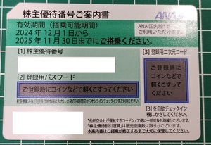 ＡＮＡ株主優待券2025年11月30日迄 