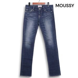 MOUSSY マウジー USED加工♪ ストレッチ スキニー デニム パンツ ジーンズ Sz.27 レディース　K4B00867_A#R