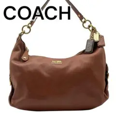 【美品】COACH 本革 ワンショルダー ブラウン 無地 肩掛け 三日月