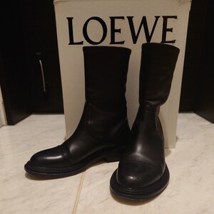 ロエベ Loeweブーツ 革 黒 38【美品】