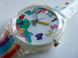 未使用電池交換済 美品 スウォッチ レギュラーモデル Swatch 2008年モデル CRAZY ME 品番GE211