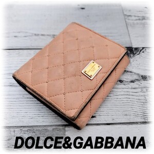 DOLCE&GABBANA　キルティング　 財布　ピンク　レディース