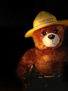 希少　スモーキーベア SMOKEY BEAR ぬいぐるみ クマ　人形 USA アメリカ　ヨセミテ　山火事　キャラクター