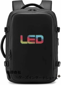 カスタマイズ可能なデジタルピクセルLED画面を備えたスマートLEDバックパック、17インチラップトップ防水バックパック