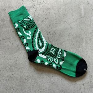 新品未開封 22ss SACAI サカイ / Paisley Socks ペイズリー ソックス / size 3 グリーン 靴下