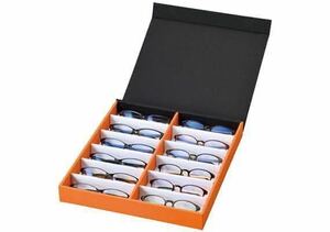 定価12,100円 メガネケース サングラスケース メガネ サングラス 眼鏡 収納ケース 12本収納可能 コレクションケース ディスプレイ 新品