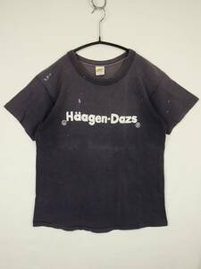 C715/Russell/ラッセル/Haagen-Dazs/ハーゲンダッツ/バニラ/コットン半袖Tシャツ/シングルステッチ/メンズ/Mサイズ