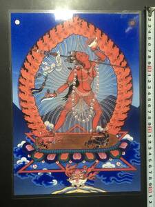 チベット仏教　仏画　A4サイズ： 297×210mm 空行母　曼荼羅