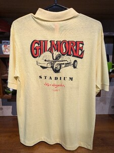 1980s！ GILMORE STUDIUM VINTAGE RACING ポロシャツ M ビンテージ ホットロッド HOTROD 半袖 レース ハリウッド カリフォルニア USA製！