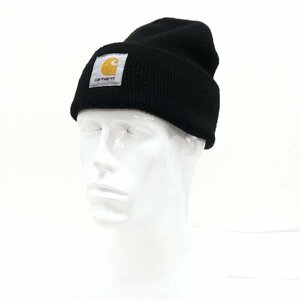 Carhartt カーハート ロゴワッペン ニットキャップ F 黒 ブラック ダブルワッチ ニット帽 帽子 国内正規品 アメカジ ユニセックス