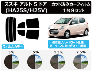 カーフィルム カット済み 車種別 スモーク アルト (HA25S/HA25V) リアセット　FE2064