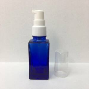 特価　１０本セット　新品 角形 遮光瓶 ミキシングボトル コバルト ポンプ 容器 30ml アロマ エッセンシャルオイル キャリアオイル コスメ