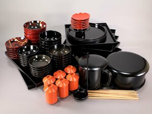 懐石道具一式　漆器　本漆　天然木　椀・盆・膳　茶道具