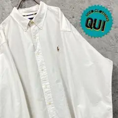 USA古着 90s◯ラルフローレン ボタンダウンシャツ ホワイト メンズ3XL