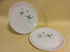 【Mid-Chinaware/R063/Salem China/Northstar】セーラムチャイナ/ノーススター/デイナープレート 2枚/Mi/①ミッドセンチュリー/アトミック